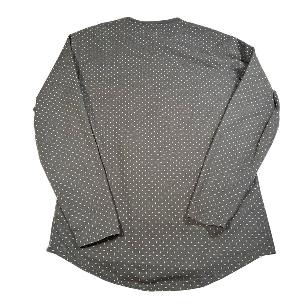 BYLT Mens dropout long sleeve shirt navy with gray dots.  Size M, workwear